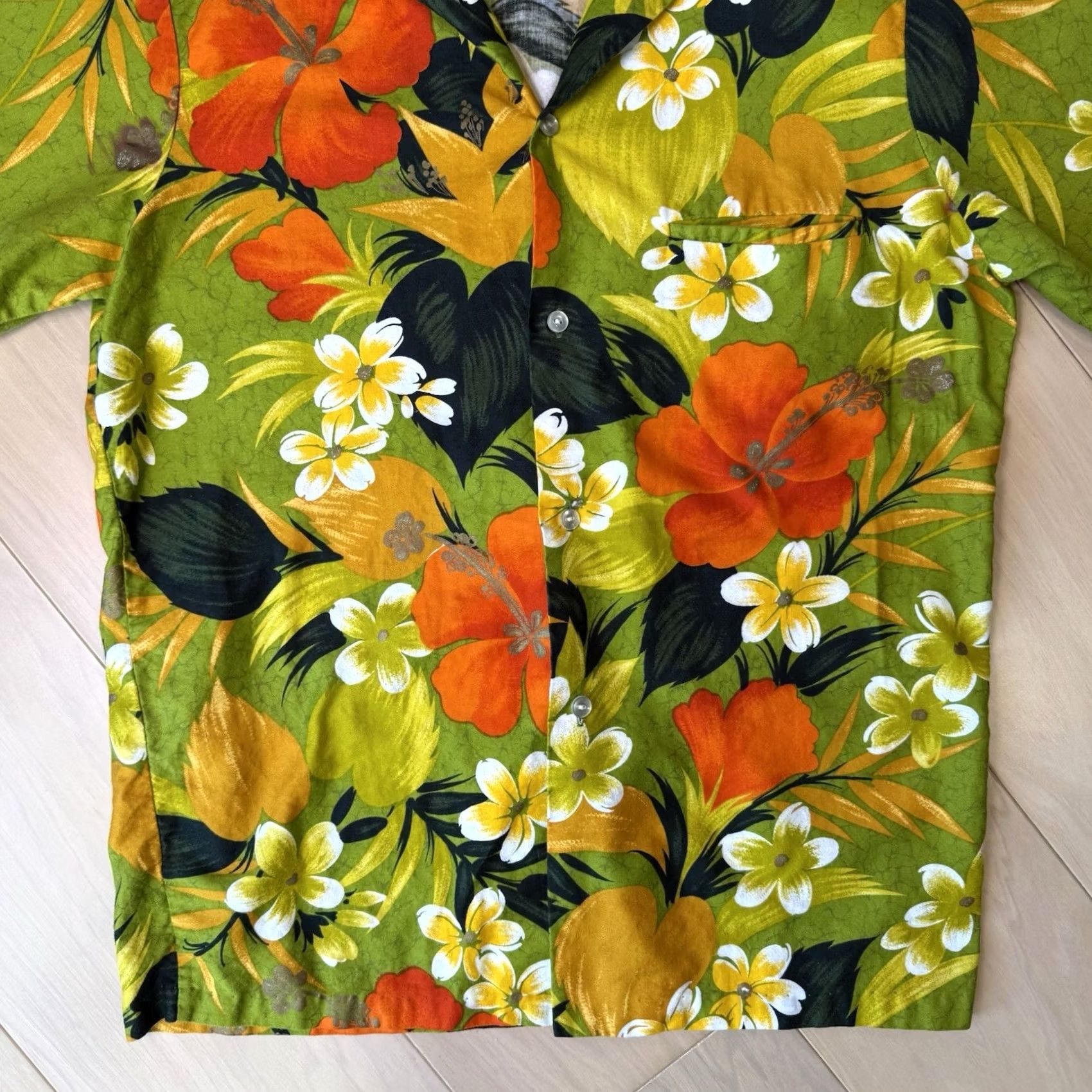 Sears VINTAGE Sears Hawaii Shirt Medium Green 60s Short Sleeve Floral Beach Hawaiian 60s Mens Shirt Size US M / EU 48-50 / 2 - 5 Thumbnail