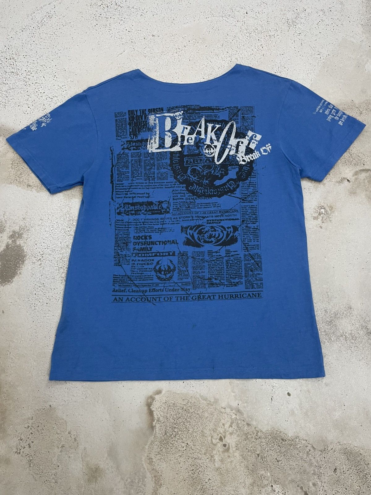 20471120 Newspaper Y2K Idiom Poem Backhit Breakoff Size US L / EU 52-54 / 3 - 2 Thumbnail