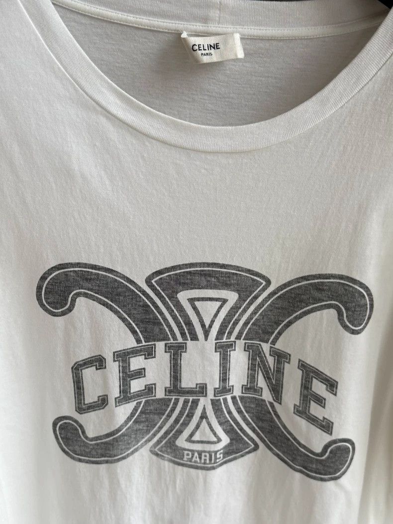 Celine Celine Logo Short Sleeve TShirt Size L Size US L / EU 52-54 / 3 - 4 Thumbnail