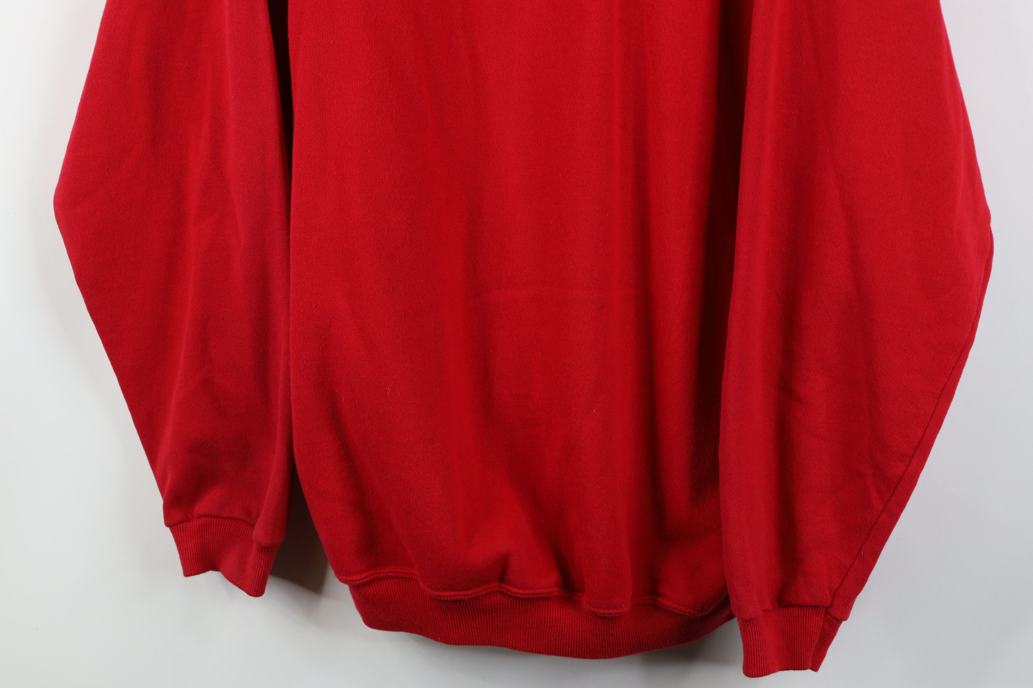 Hanes Vintage 80s 90s Hanes Pullover Henley Sweatshirt Red USA Size US XL / EU 56 / 4 - 3 Thumbnail