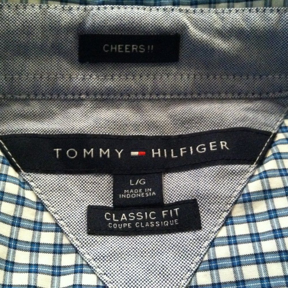 Tommy Hilfiger TOMMY HILFIGER MENS NEW BLUE 100%COTTON CASUAL SHIRT SIZE: L Size US L / EU 52-54 / 3 - 5 Thumbnail