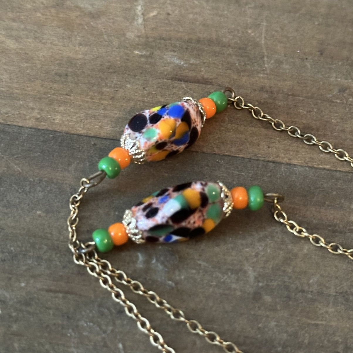Vintage Vintage stationed Murano Art glass bead necklace Size ONE SIZE - 4 Thumbnail