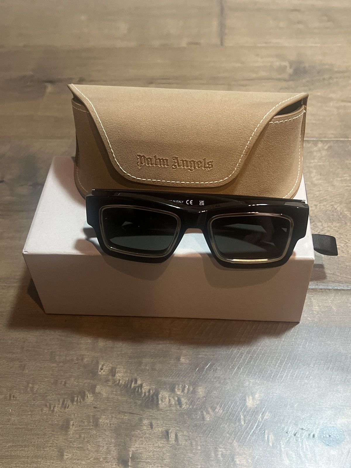 Palm Angels black, and silver sunglasses