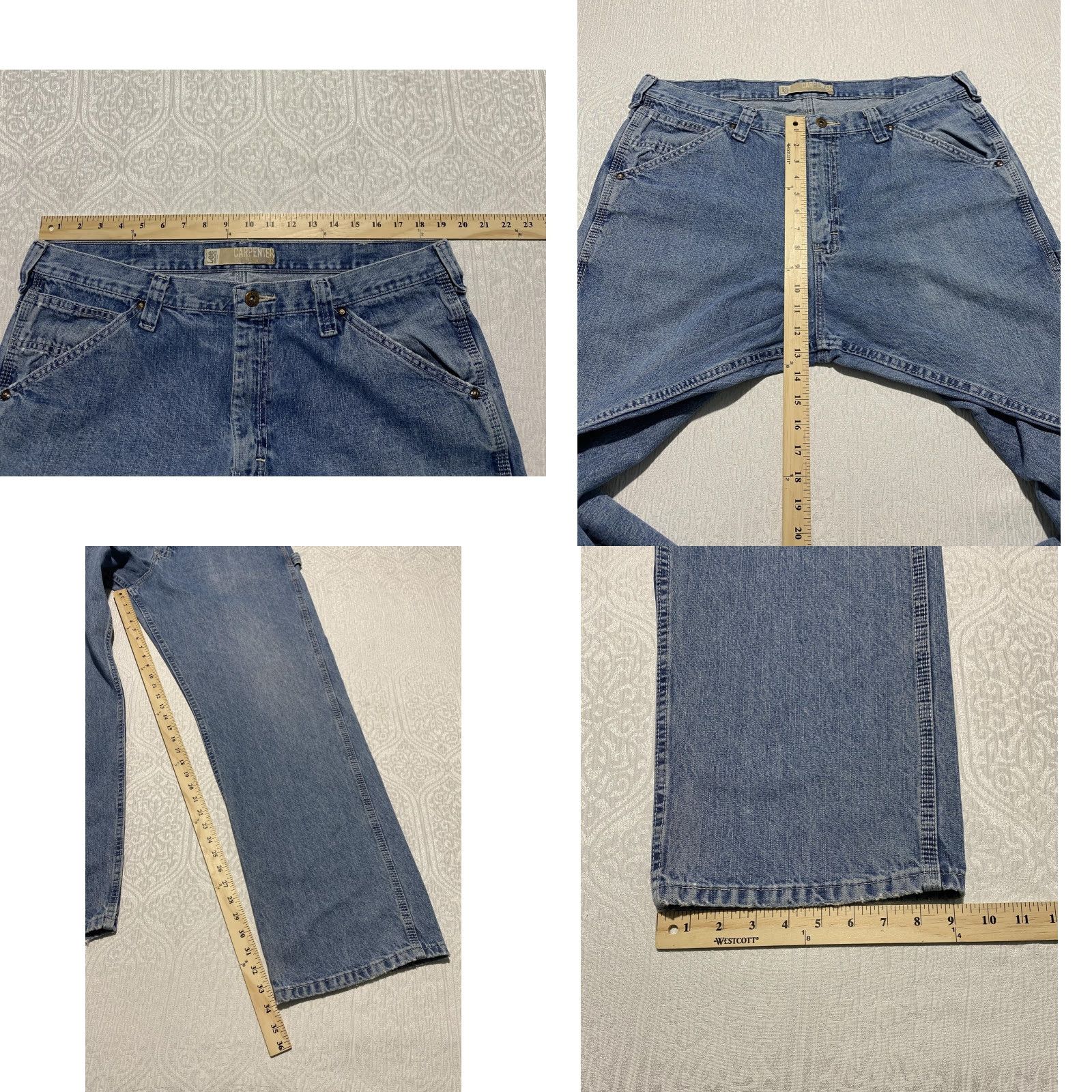 Lee Lee Dungarees Carpenter Jeans Mens 38x34 Blue Hammer Loop Workwear Denim Size US 38 / EU 54 - 8 Thumbnail