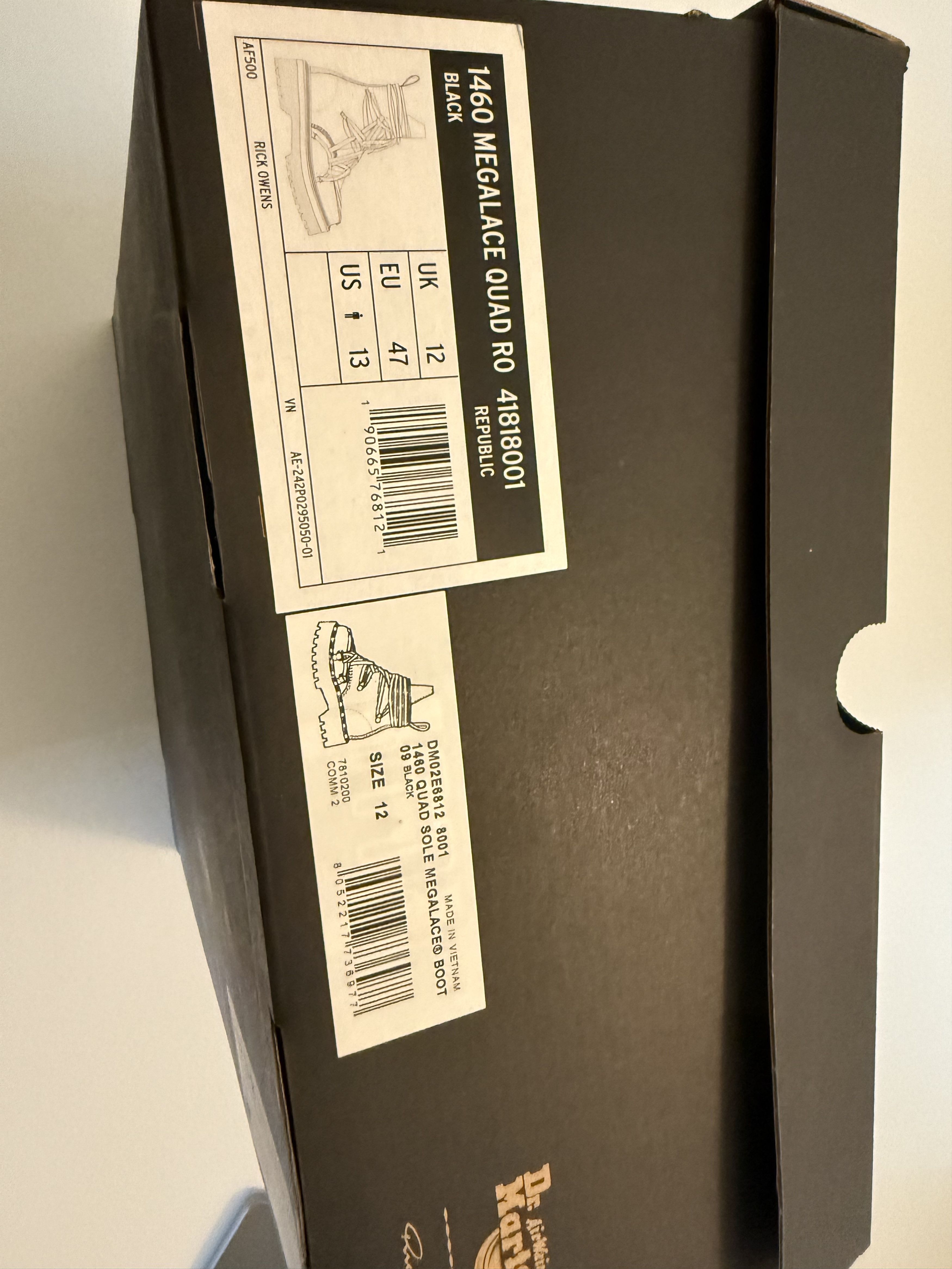 Dr. Martens × Rick Owens Dr. Martens 1460 DRKSHDW Quad Sole Mega Lace Boot Size US 13 / EU 46 - 10 Thumbnail