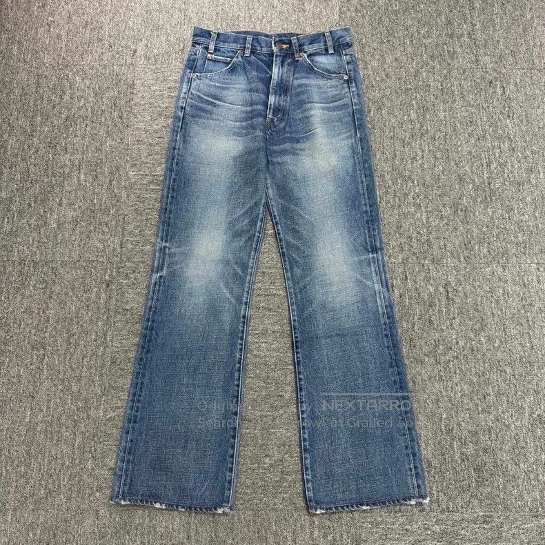 CELINE Water Washed Distressed Denim Pants