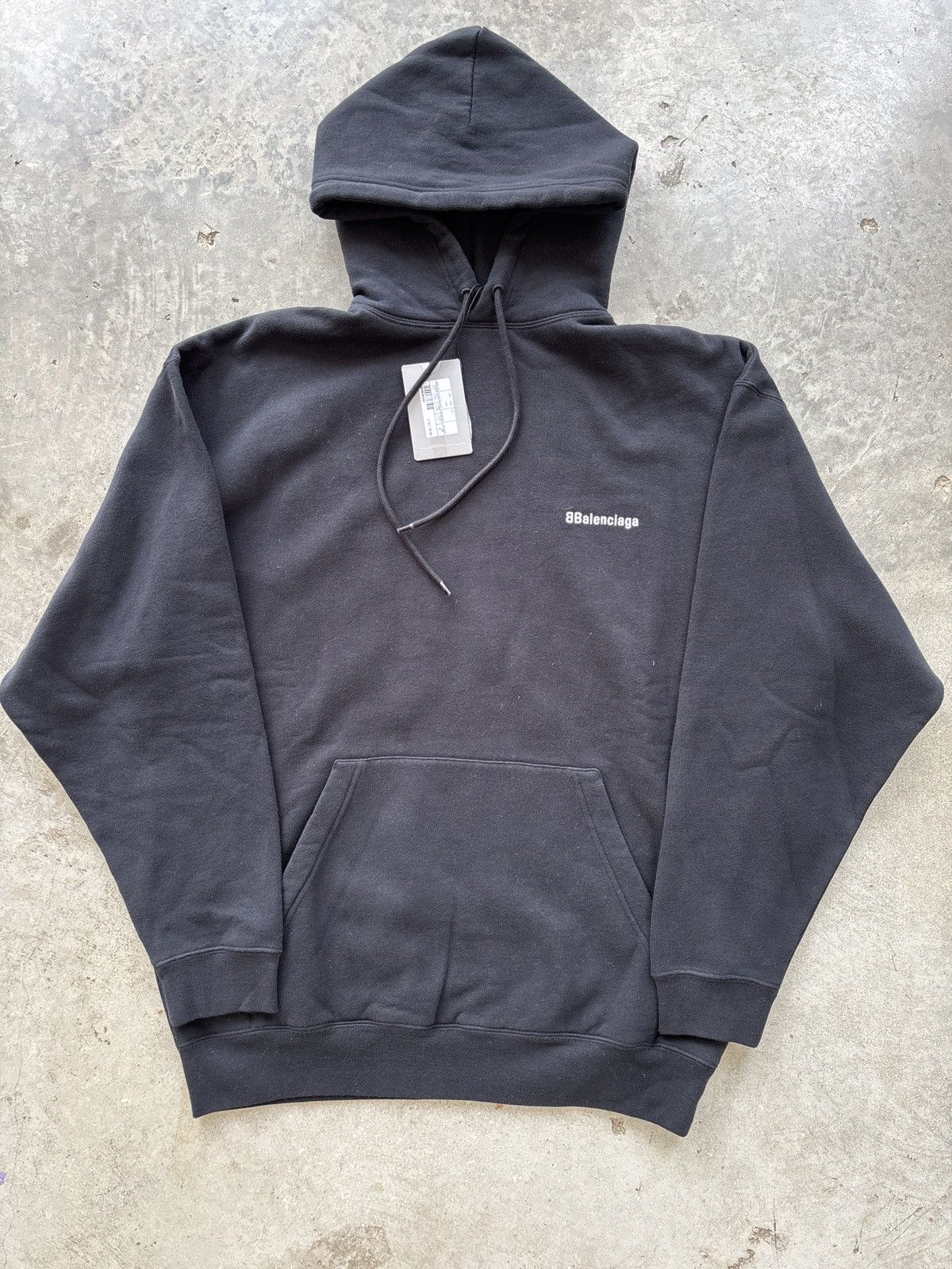 Balenciaga TAB WORN-OUT ZIP-UP HOODIE IN BLACK | Grailed