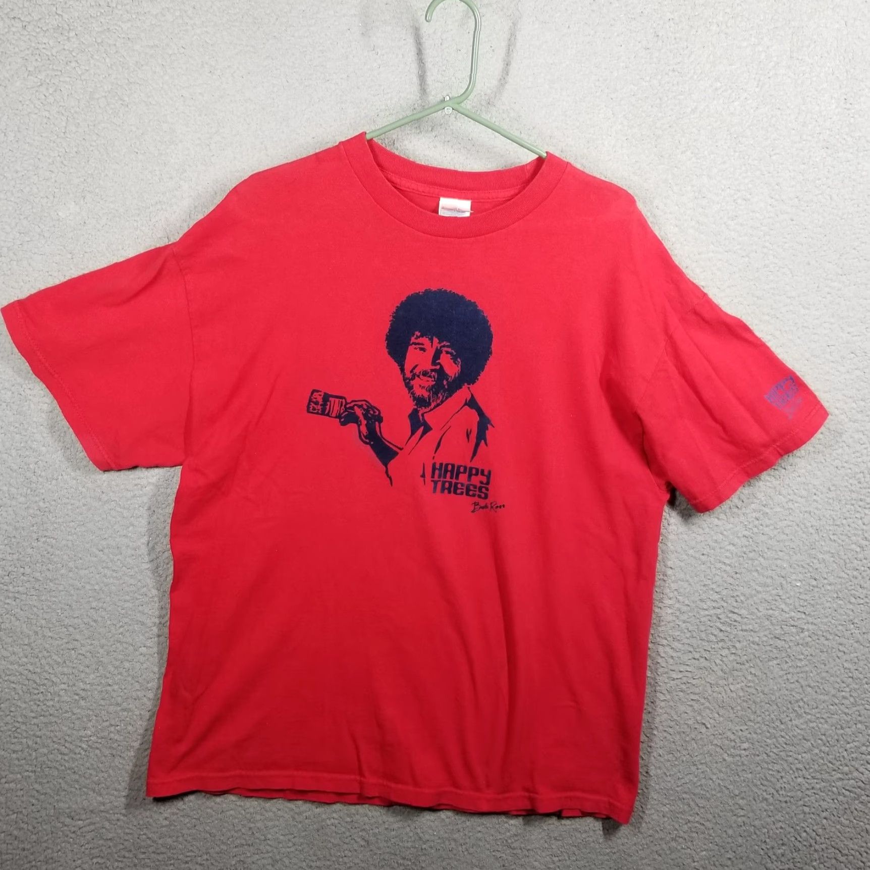 Vintage VINTAGE Bob Ross Happy Trees Shirt Mens XL Red Graphic Tee Art Painter Tennessee River Size US XL / EU 56 / 4 - 2 Thumbnail