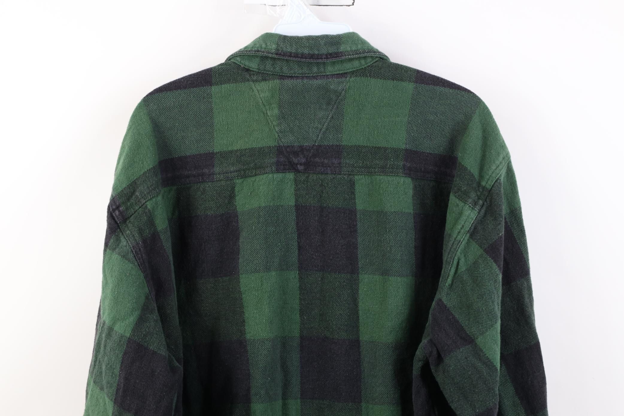 Vintage Vintage 90s Streetwear Heavyweight Button Shirt Green Plaid Size US XL / EU 56 / 4 - 11 Thumbnail