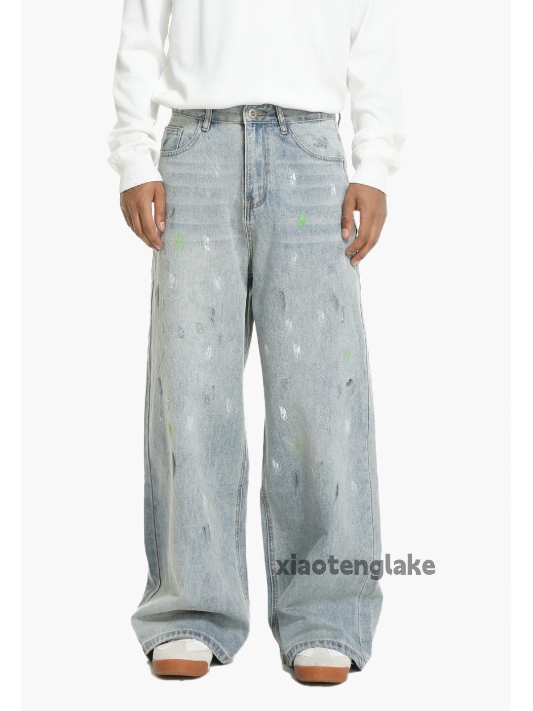 Jean xz vintage washed faded punk grunge Stain paint jeans Size US 30 / EU 46 - 7 Thumbnail