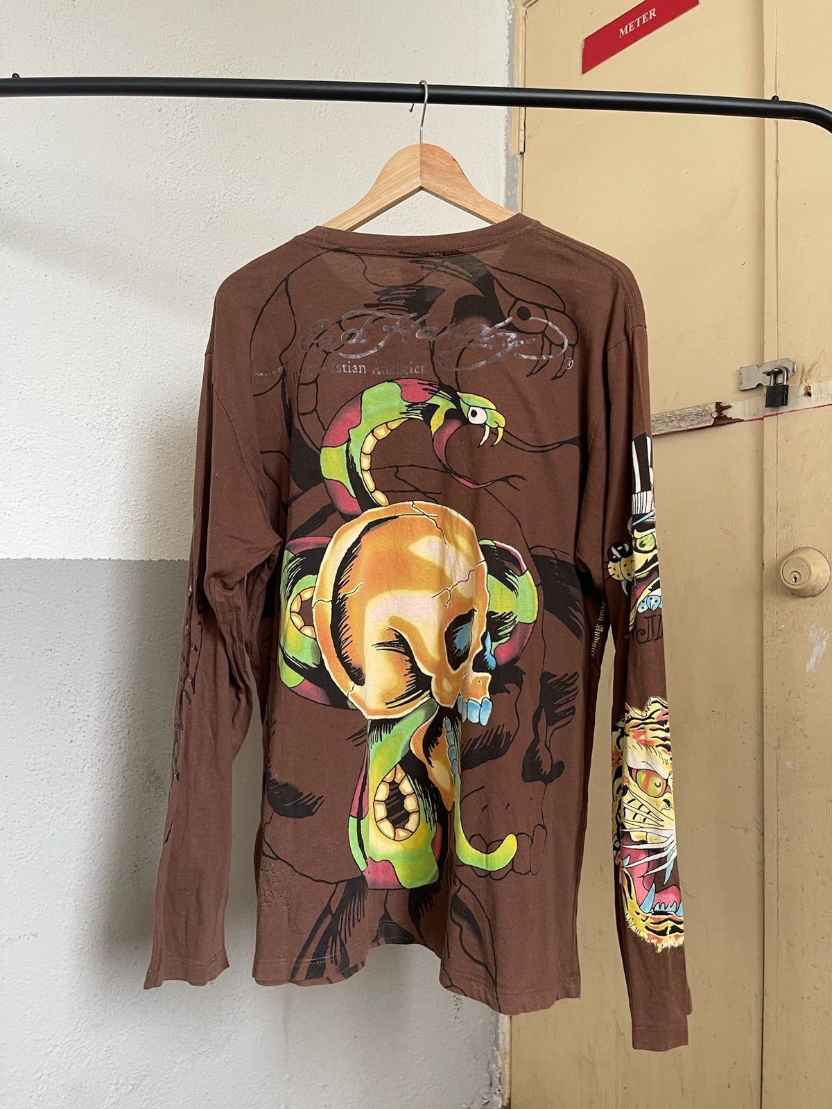 Ed Hardy × Japanese Brand Ed Hardy Longsleeve Tshirt Size US XL / EU 56 / 4 - 4 Thumbnail