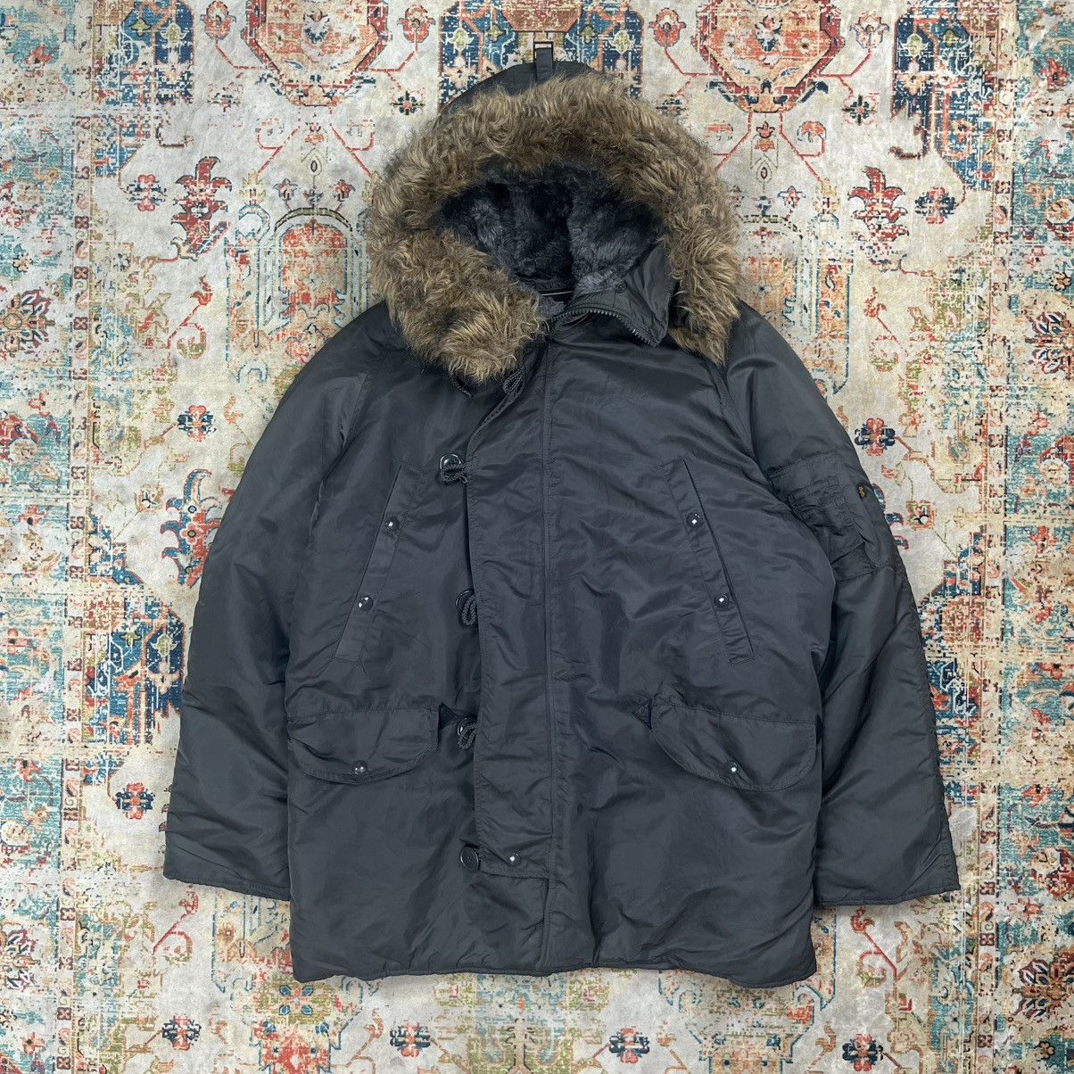Alpha Industries Vintage 90s Alpha Industries N-3B Parkas Flight Jacket Size US L / EU 52-54 / 3 - 1 Thumbnail