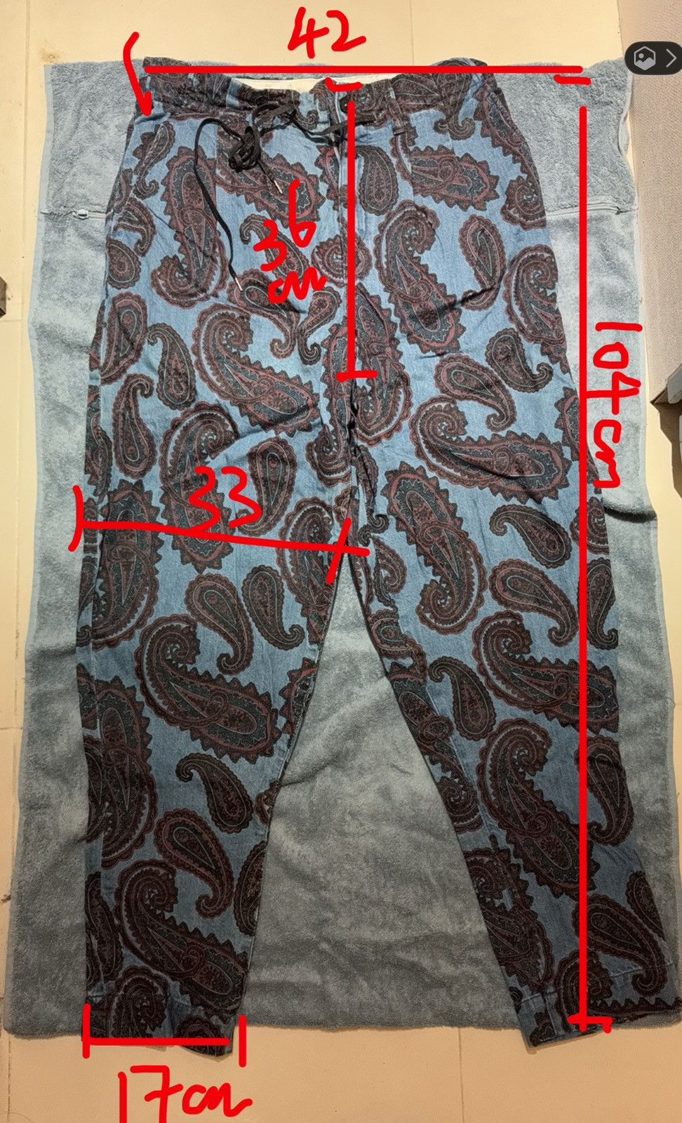 TOGA VIRILIS Toga Virilis men Bandanna denim cotton wide leg Pant jeans Size US 31 - 8 Thumbnail