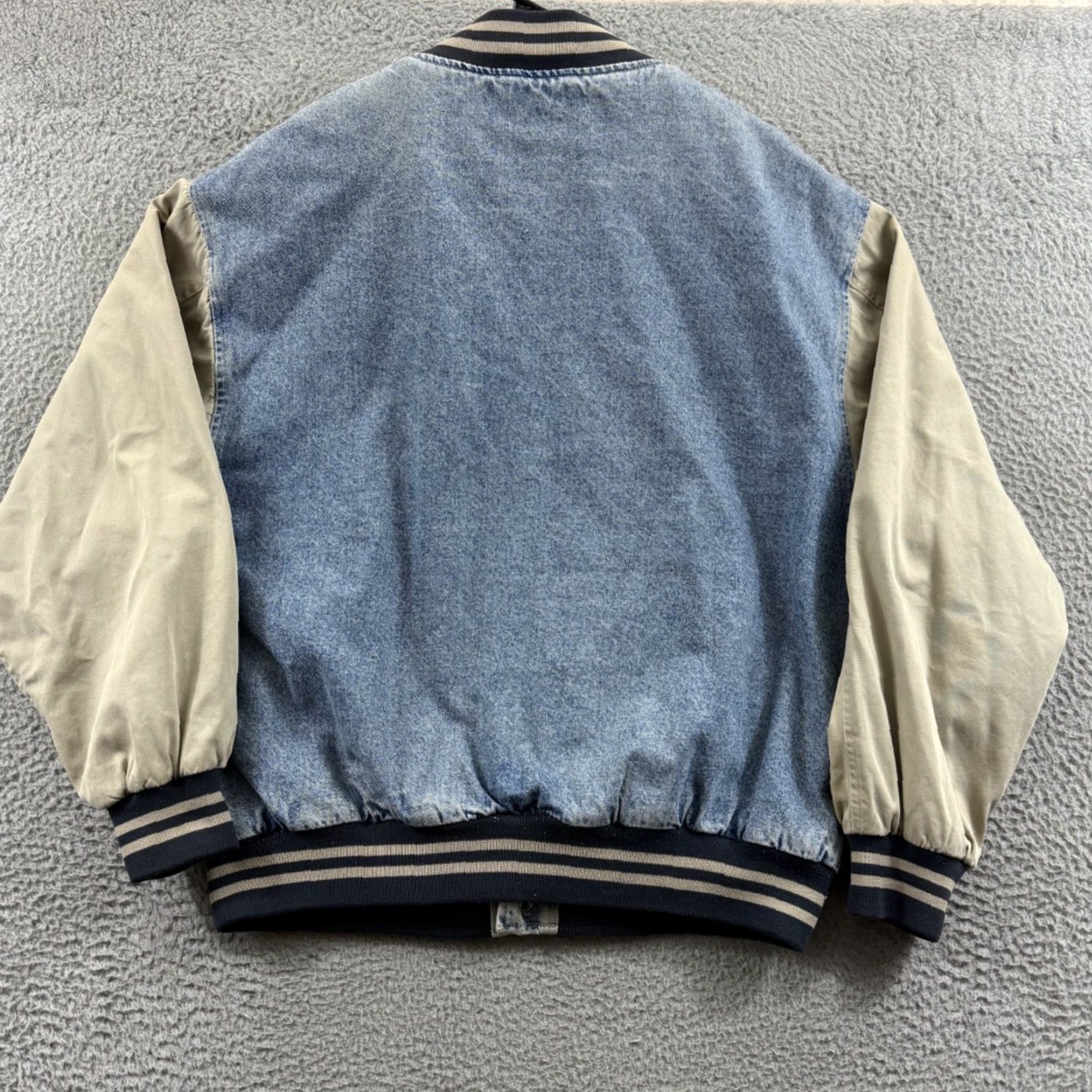 Denime VINTAGE Genus Jacket Mens Large Blue Denim Bomber 90s Snap Outdoor Size US L / EU 52-54 / 3 - 7 Thumbnail
