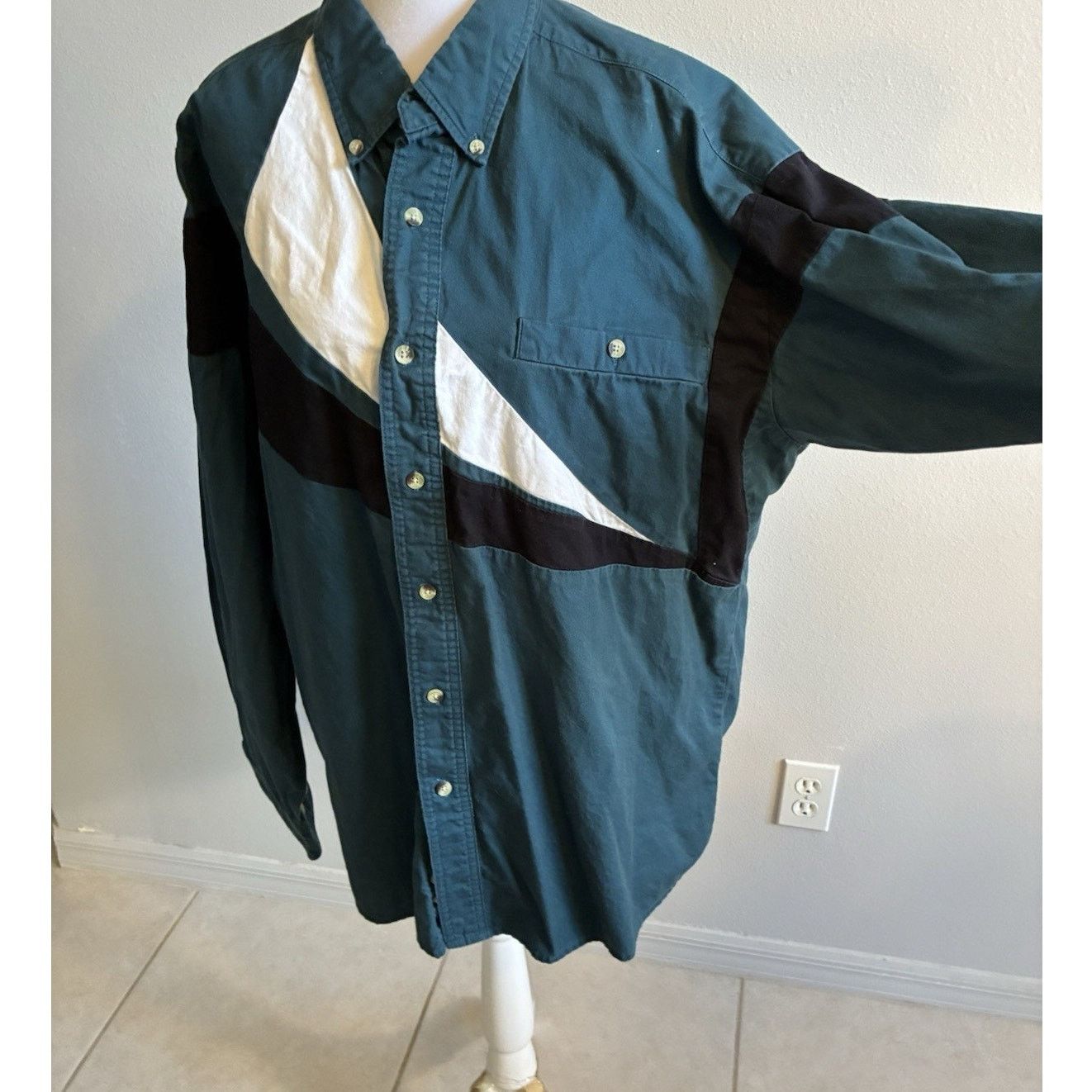 Wrangler Vtg 90s Wrangler Western Button Down Shirt L Color Block Size US L / EU 52-54 / 3 - 14 Thumbnail