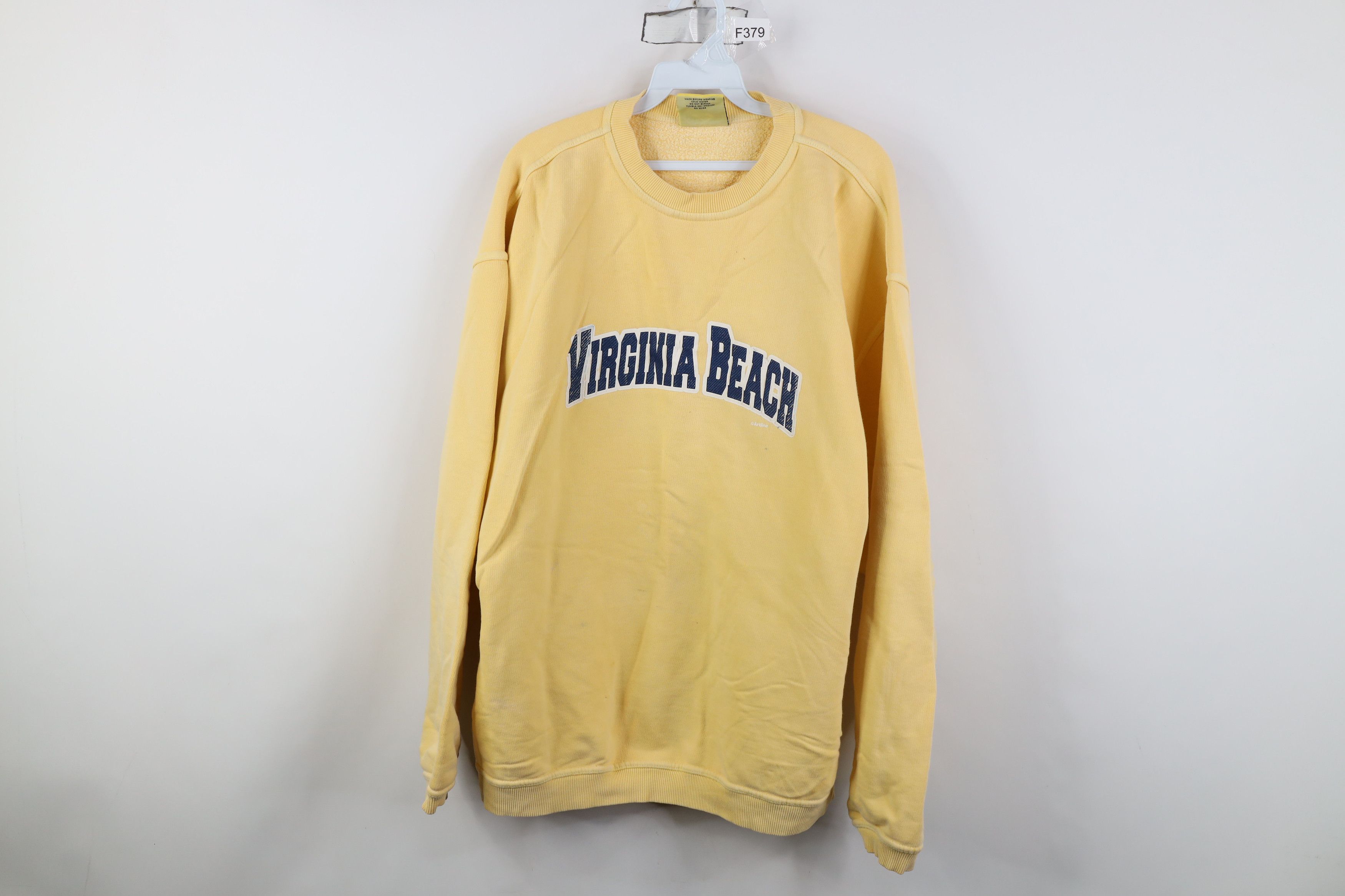 Vintage Vintage 90s Streetwear Pigment Dye Virginia Beach Sweatshirt Size L / US 10 / IT 46 - 1 Thumbnail