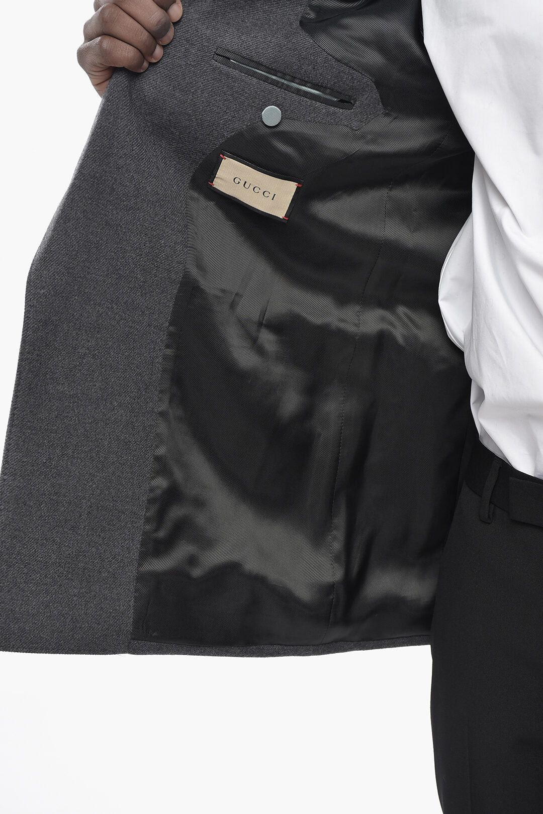 Gucci og1mm0426 Open Front Wool Jacket in Grey Size US M / EU 48-50 / 2 - 5 Thumbnail