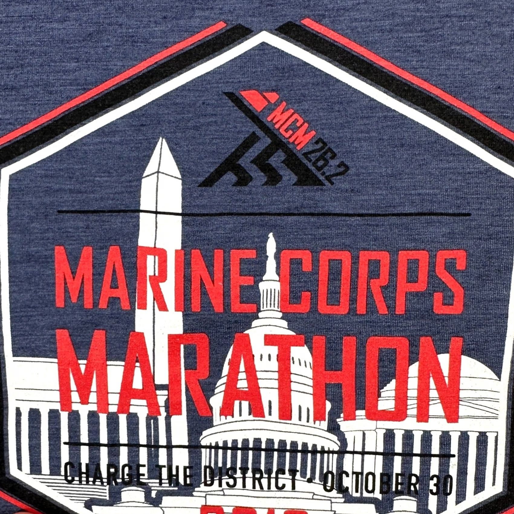 Brooks Brooks T-Shirt Mens 2XL Blue Short Sleeve Crewneck Marine Corps Marathon Graphic Print Breathable Navy/Blue Tee Mens Size US XXL / EU 58 / 5 - 5 Thumbnail
