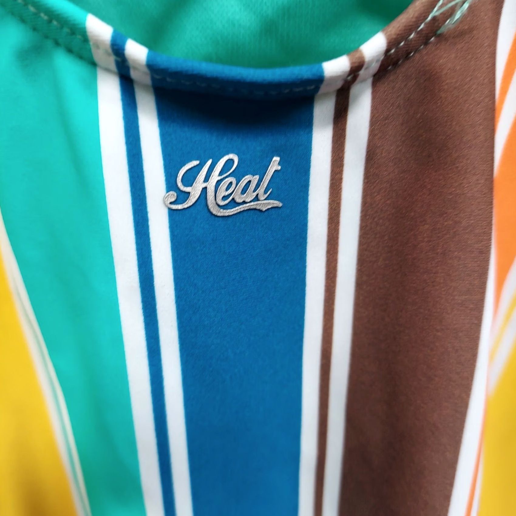 Rainbow Heat Womens Rainbow Stripe One Piece Swimsuit Criss Cross Back Scoop Neck Multicolor Size ONE SIZE - 4 Thumbnail