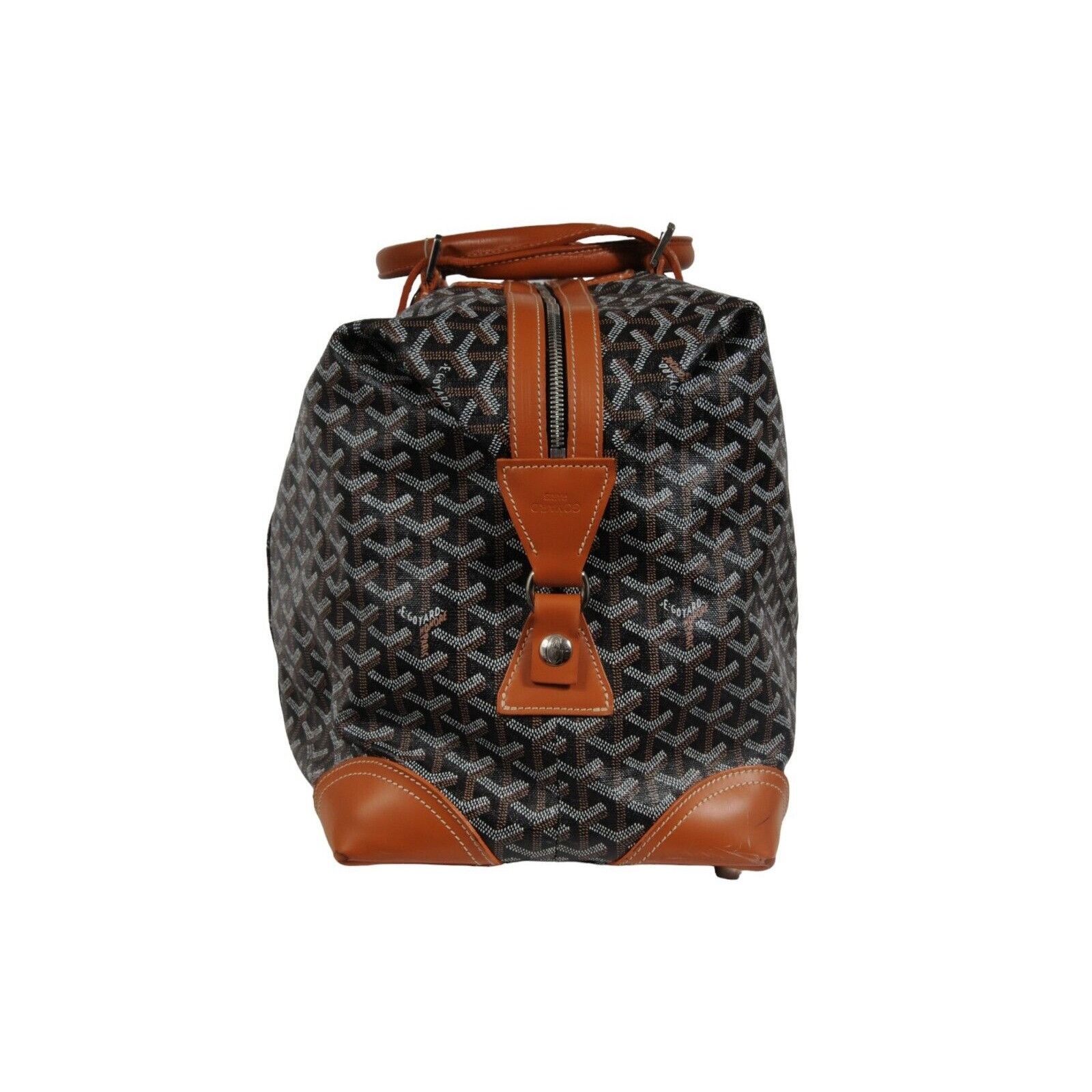 Goyard Boeing 45 Black Brown Leather Duffle Travel Carry On Size ONE SIZE - 6 Thumbnail
