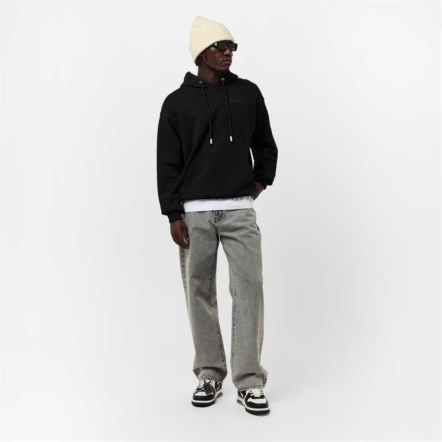 Off-White o1g2r1mq0226 Skate Pull Over Hoodie In Black Size US XL / EU 56 / 4 - 6 Thumbnail