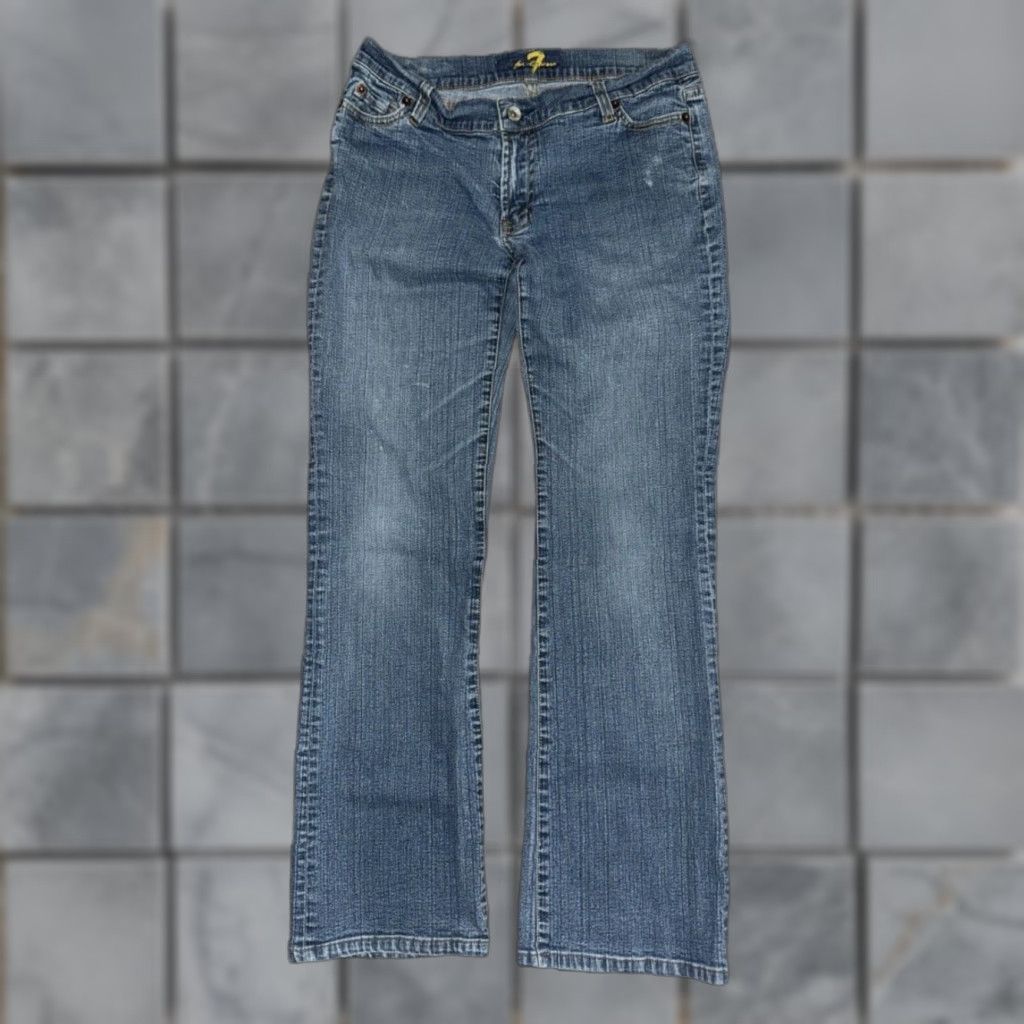 7 For All Mankind VINTAGE 7 For All Mankind Express Flared Jeans Blue Women’s 30x29 Low Rise Y2K Jeans Size 30" / US 8 / IT 44 - 1 Thumbnail