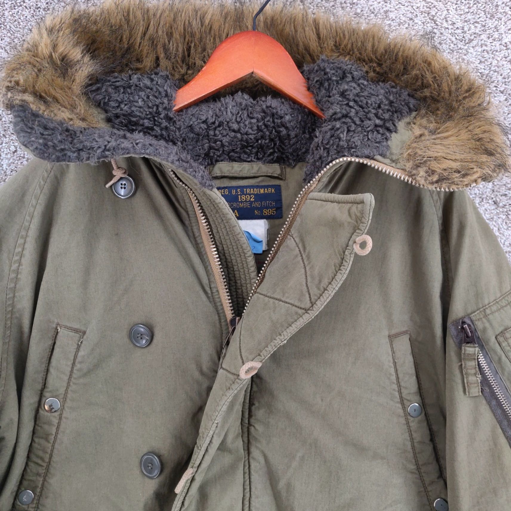Abercrombie & Fitch VINTAGE Abercrombie & Fitch Parka Jacket Mens L Army Green 90s Fur Hood Mid-Length Jacket Size US L / EU 52-54 / 3 - 2 Thumbnail