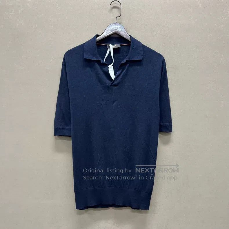 Loro Piana Loro Piana Solid Color Collar Wool Knit Short Sleeve Size US M / EU 48-50 / 2 - 1 Thumbnail