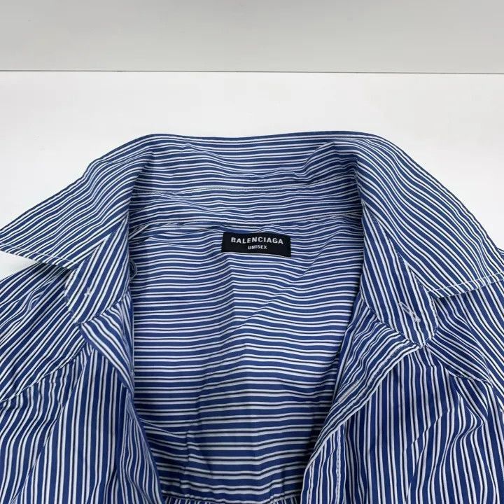 Balenciaga Balenciaga Balenciaga Blue Striped Long Sleeve Shirt -2507 Size US XS / EU 42 / 0 - 7 Thumbnail