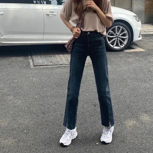 Jean Retro High Waist Cropped Pants Loose Student Versatile Jeans Size 27" / US 4 / IT 40 - 3 Thumbnail