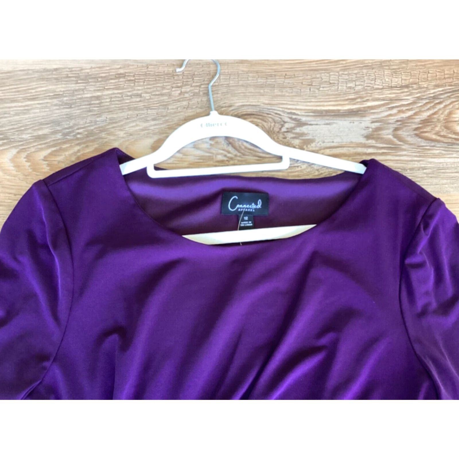 Vintage Womens Connected Apparel Purple Size Dress Fitted w/ Bell Sleeves Dress Size XL / US 12-14 / IT 48-50 - 7 Thumbnail