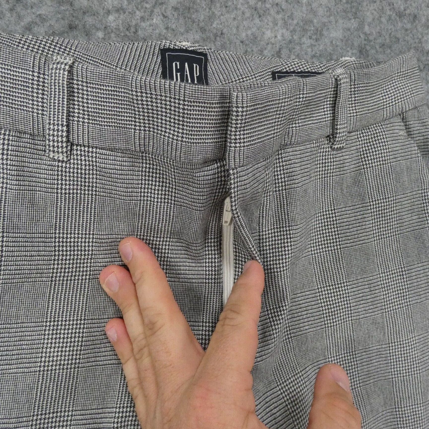 Gap Gap Pants 10 Reg Stretch Slim Ankle High Rise Flat Front Gray Plaid Womens Size 32" / US 10 / IT 46 - 6 Thumbnail