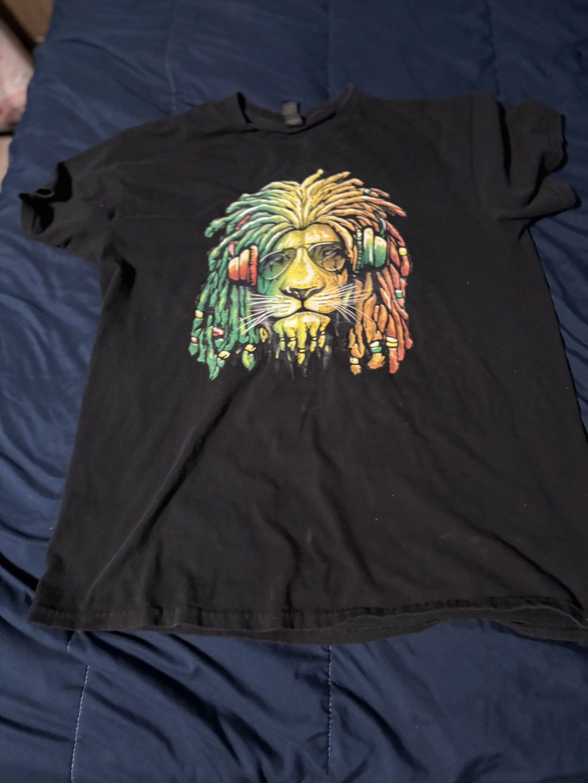Other Men's Black Rasta Headphones Graphic Cotton Short Sleeve T Size US L / EU 52-54 / 3 - 4 Thumbnail
