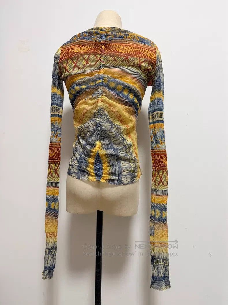 Jean Paul Gaultier Jean Paul Gaultier Printed sheer blouse with vibrant patte Size M / US 6-8 / IT 42-44 - 2 Thumbnail