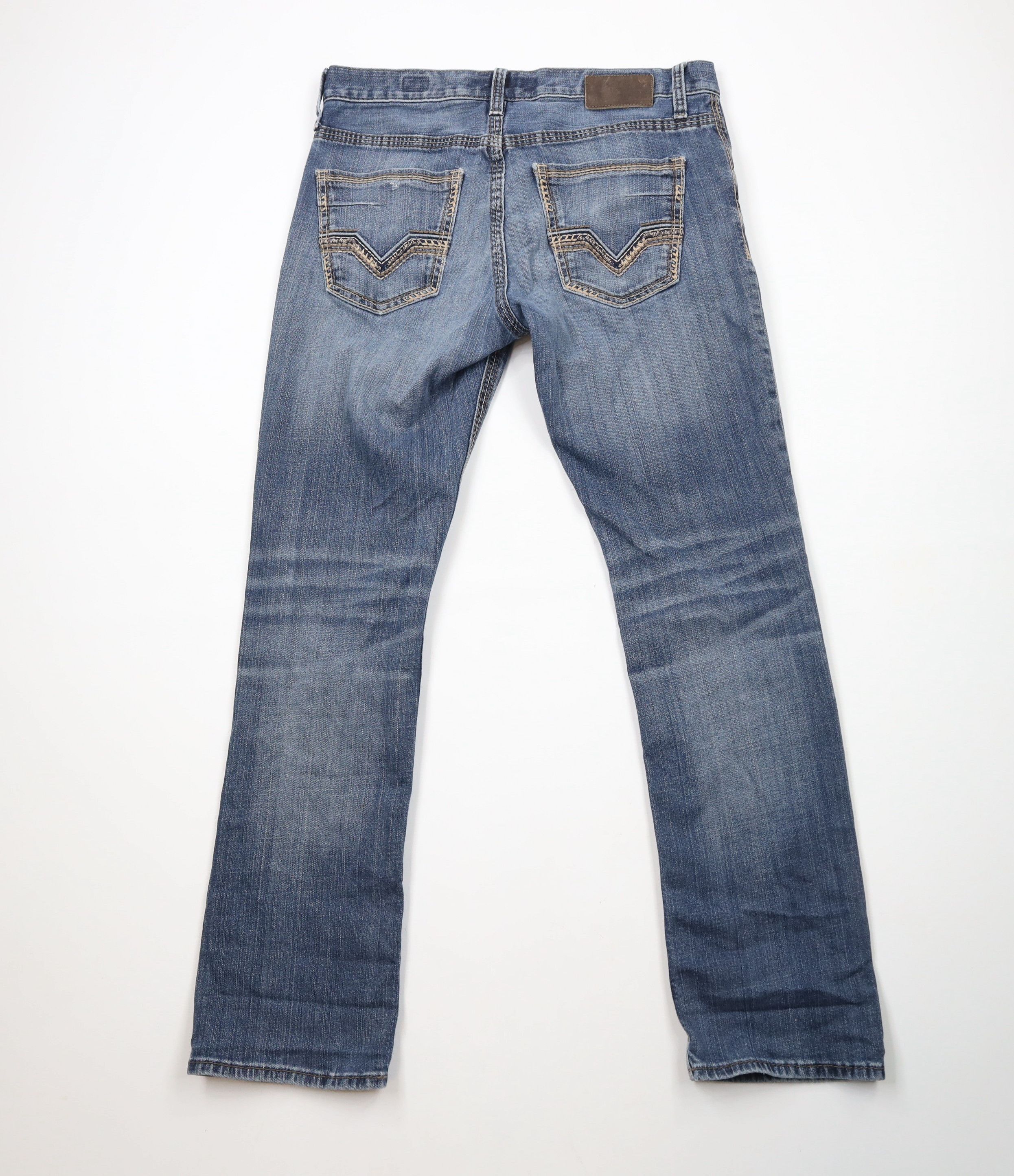 Vintage Buckle BKE Thick Stitch Jake Straight Leg Denim Jeans Blue Size US 33 - 10 Thumbnail