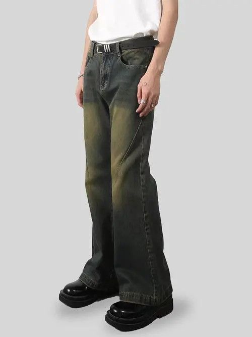 Jean Vintage washed loose micro-flared jeans Size US 34 / EU 50 - 4 Thumbnail