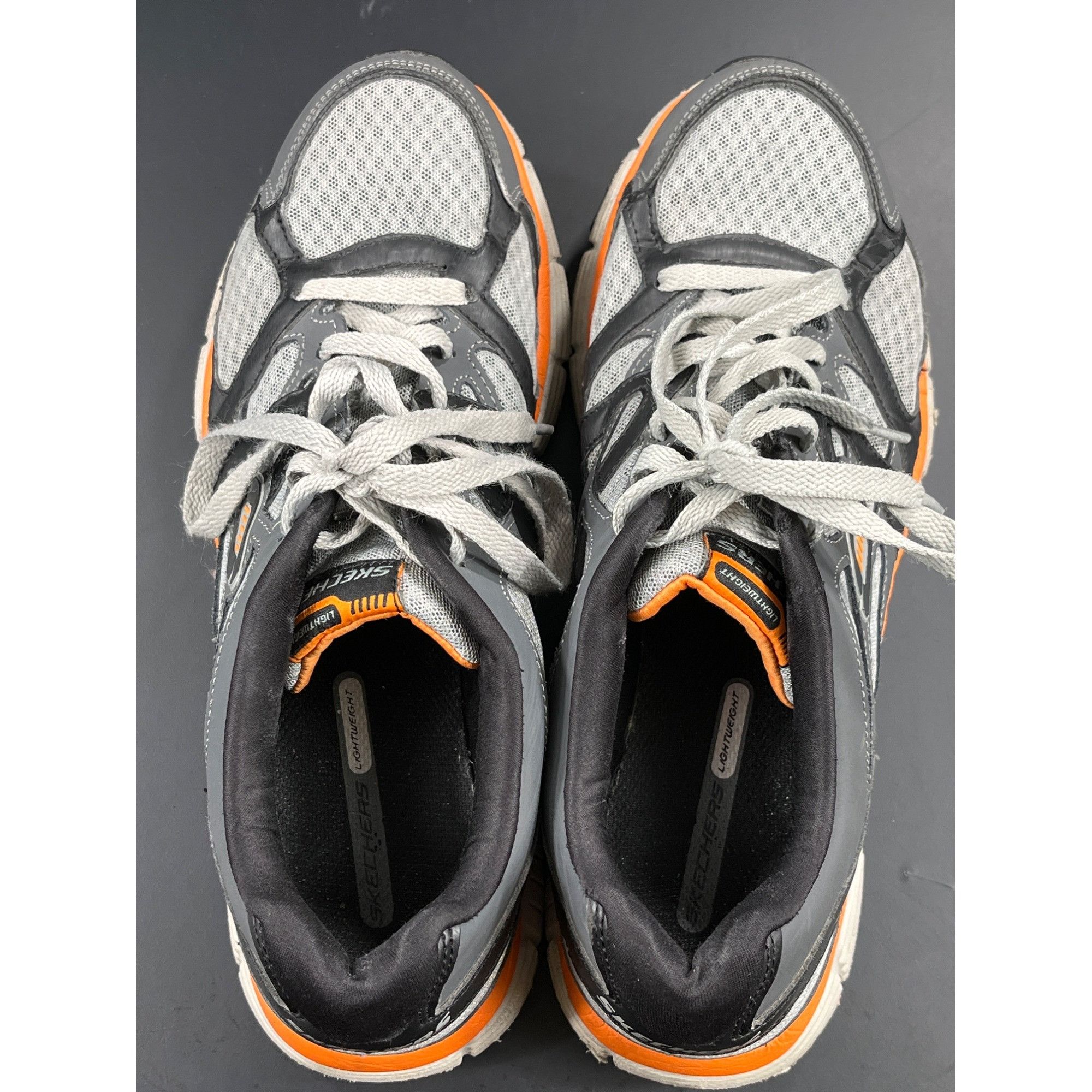 SKECHERS Skechers SKU 7841 Mens lightweight Gray Orange Running Shoes Size US 10 / EU 43 - 6 Thumbnail