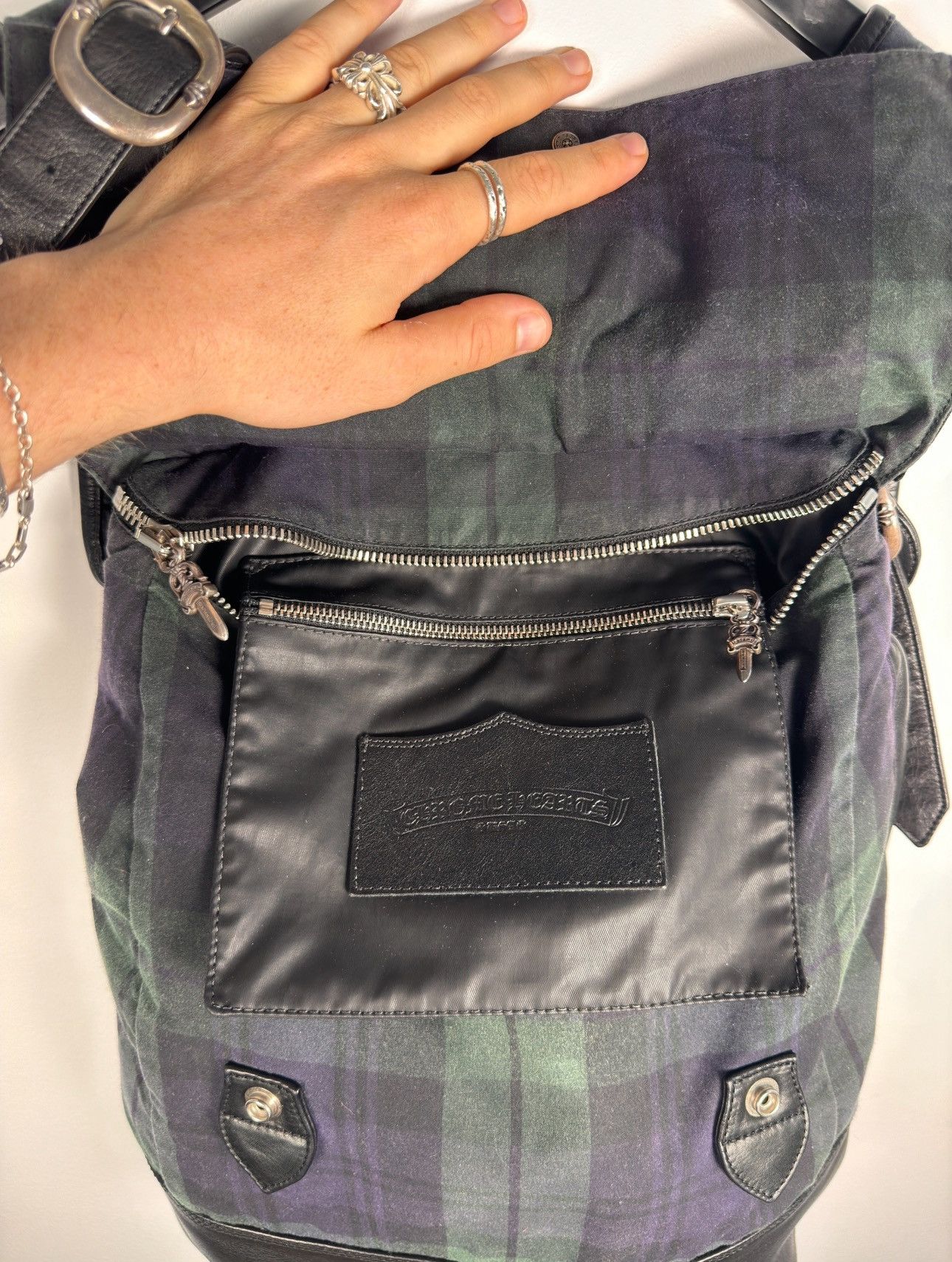 Chrome Hearts ULTIMATE GRAIL🏁EARLY 2000'S PLAID CROSS PATCH MOTO BACKPACK Size ONE SIZE - 23 Thumbnail