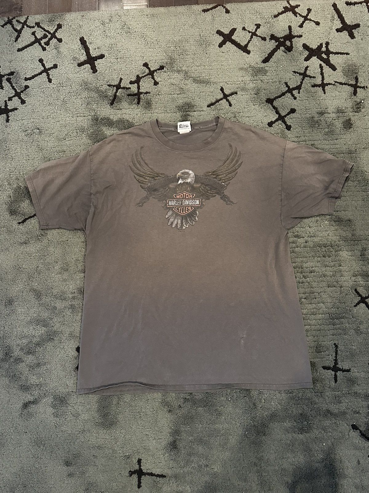 Harley Davidson 2013 Harley Davidson Faded “Born to ride, Forced To WorK” T Size US XXL / EU 58 / 5 - 1 Thumbnail