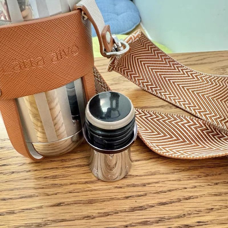 Other Designer Stainless Steel Flask with Leather Strap Size ONE SIZE - 5 Thumbnail