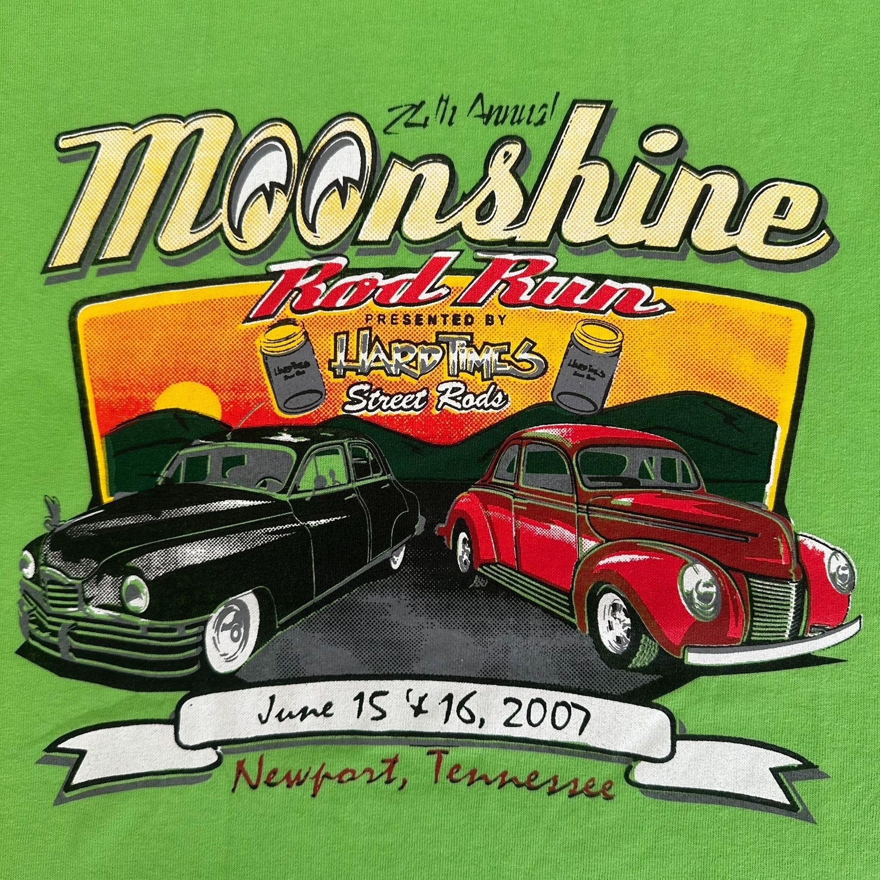 Vintage Vintage Y2K Moonshine Rod Run Car Show T-Shirt Green L Class Size US L / EU 52-54 / 3 - 2 Thumbnail