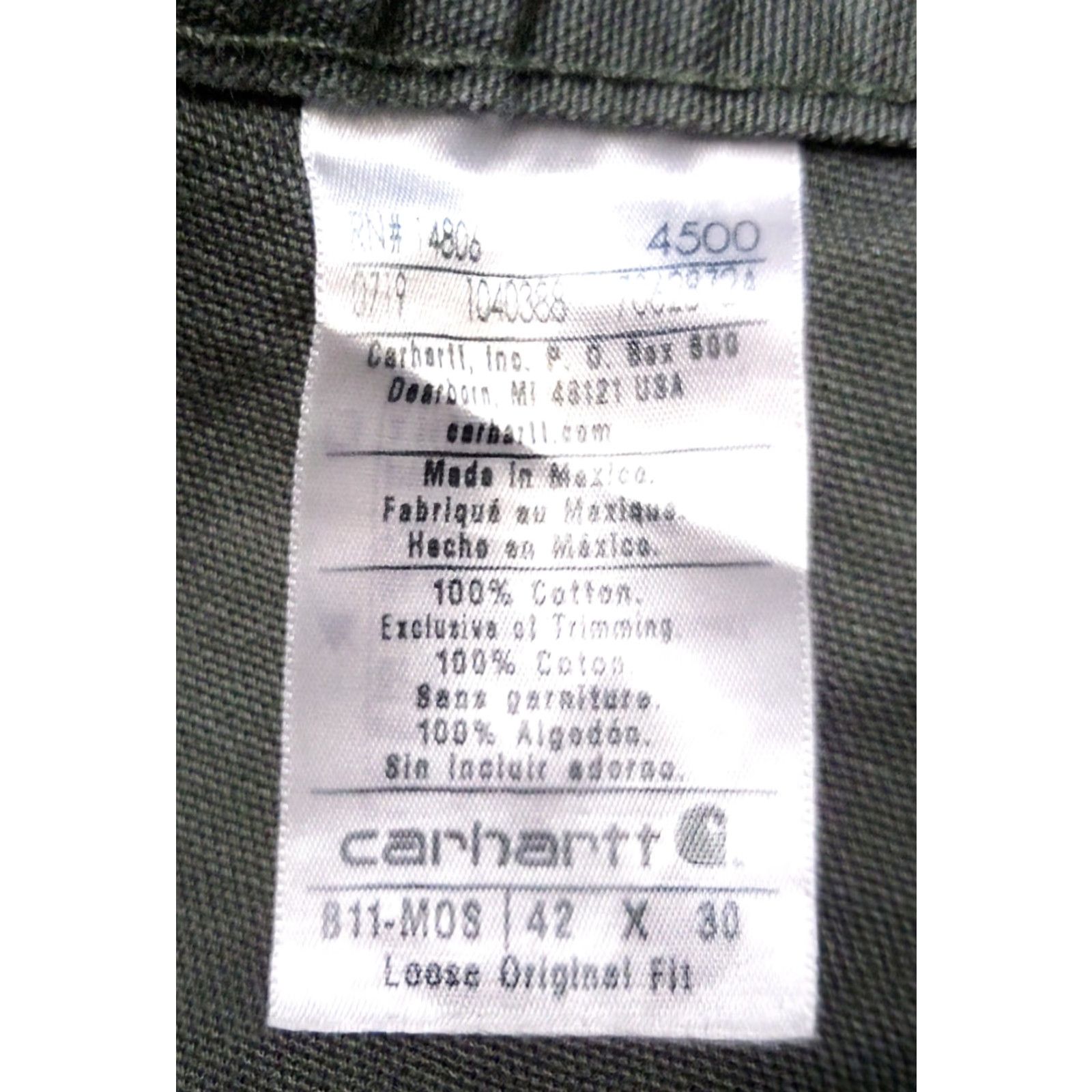Carhartt VINTAGE Carhartt Pants 42x30 Moss 90s Grunge Carpenter Dungaree Washed Duck Canvas 5-Pocket Mens Green Size US 42 / EU 58 - 4 Thumbnail