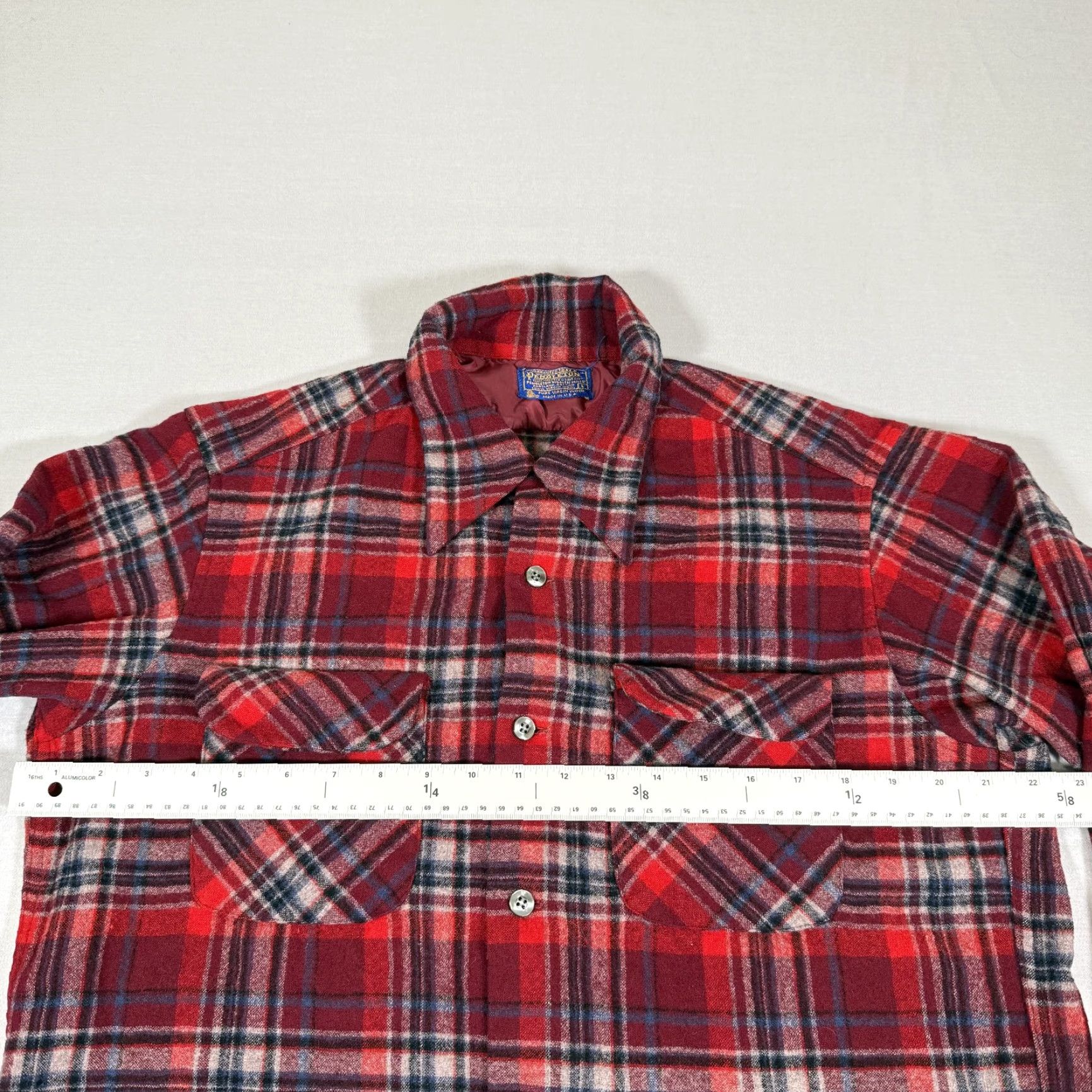 Pendleton VINTAGE Pendleton Shirt Mens L Red Plaid Wool Flannel Button-Up Long Sleeve Collared 70s Board Size US L / EU 52-54 / 3 - 7 Thumbnail