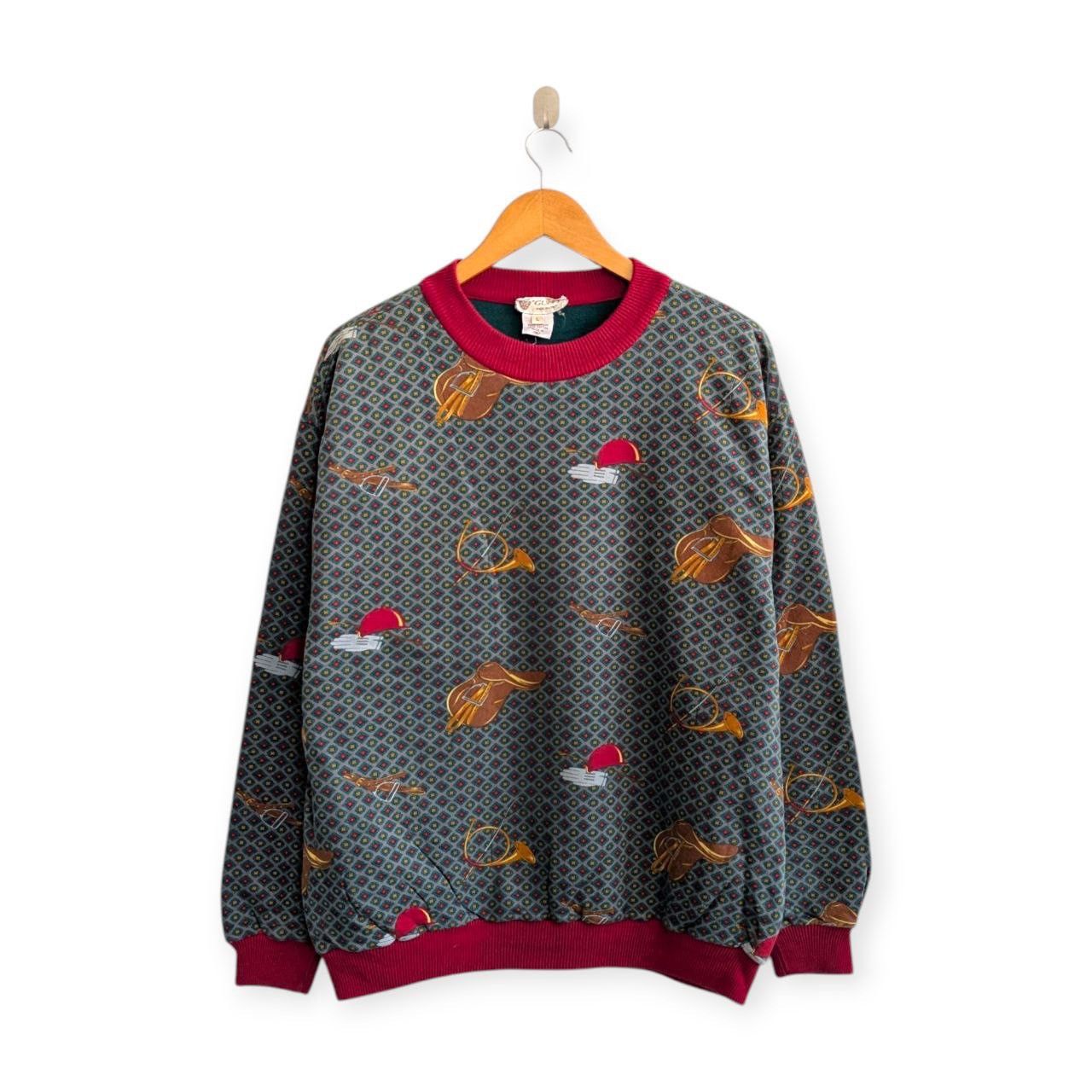 Gucci vintage GUCCI all over print equestrian reversible sweater Size US L / EU 52-54 / 3 - 1 Thumbnail