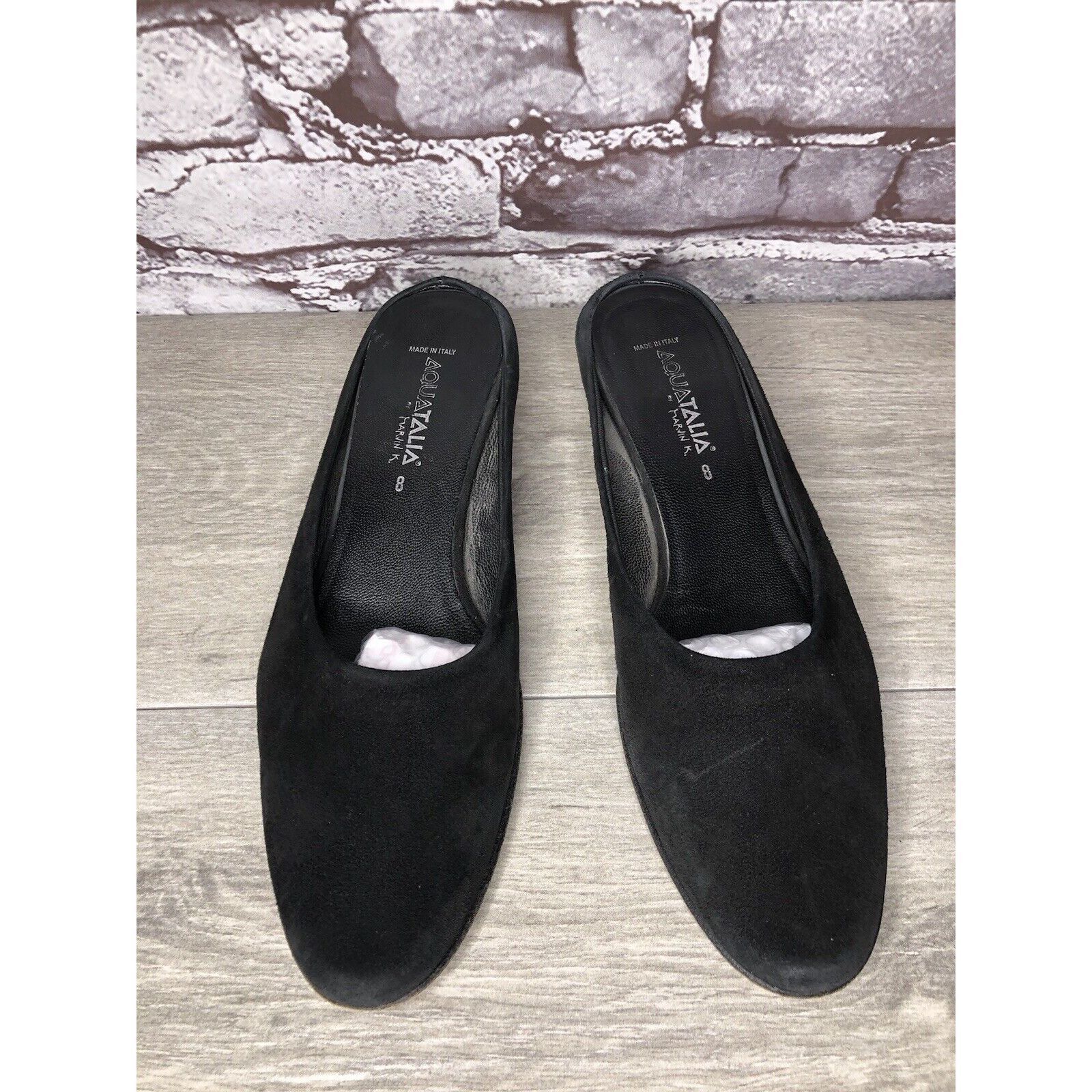 Aquatalia Aquatalia Black Suede Leather Low Heel Closed Mules Shoes Wo Size US 8 / IT 38 - 17 Thumbnail