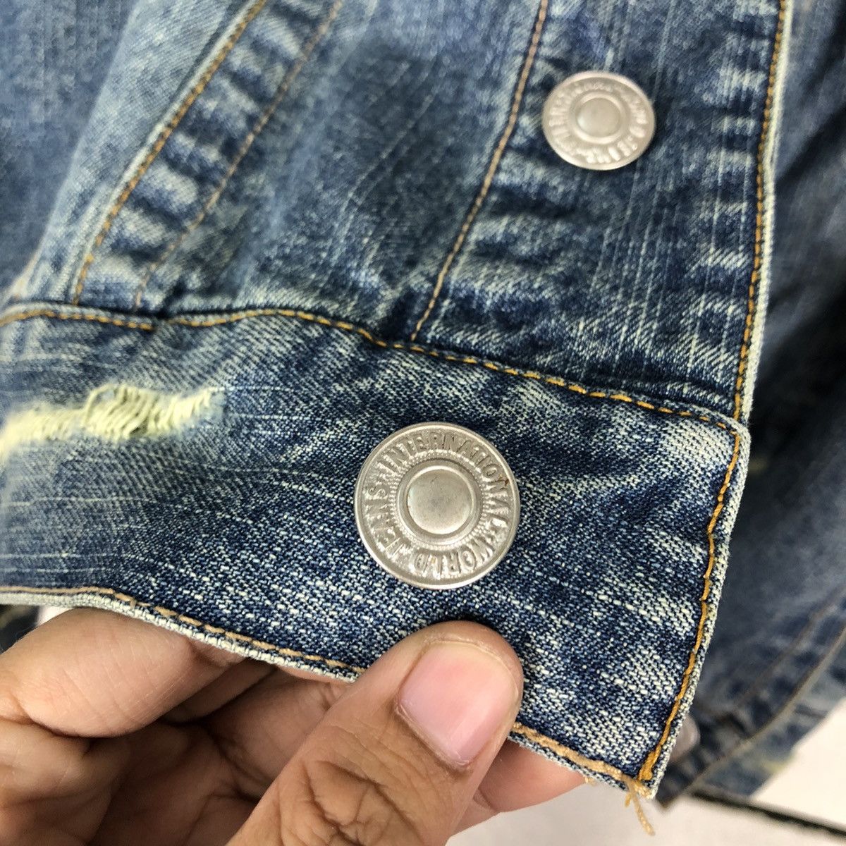 Japanese Brand 🔥Vtg Denim Biker Jacket Japan Blanket Lining Size US M / EU 48-50 / 2 - 16 Thumbnail