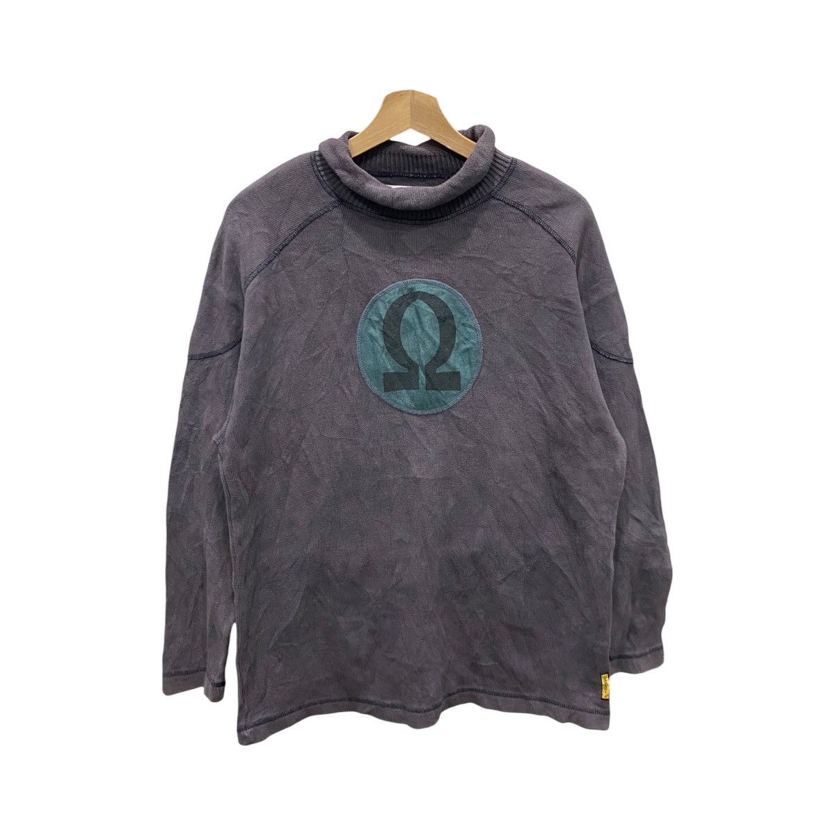 Armani Vintage Armani Jeans Omega Logo Mock Neck Sweatshirt Grey Size US M / EU 48-50 / 2 - 1 Thumbnail