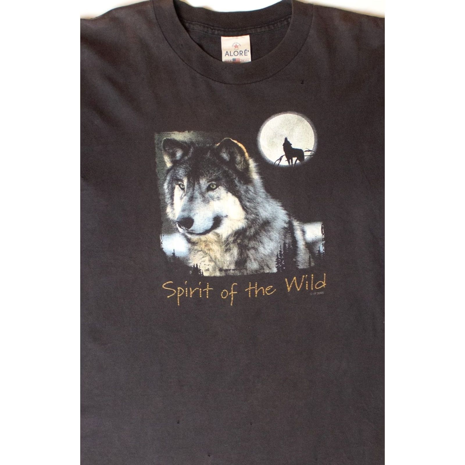 Vintage VINTAGE Alore Spirit of the Wild T-Shirt Unisex Adults Large Black 2000s Short Sleeve Medium Chest 21.5" 27" Cotton 100% Mens Womens Boys Girls Size US L / EU 52-54 / 3 - 2 Thumbnail