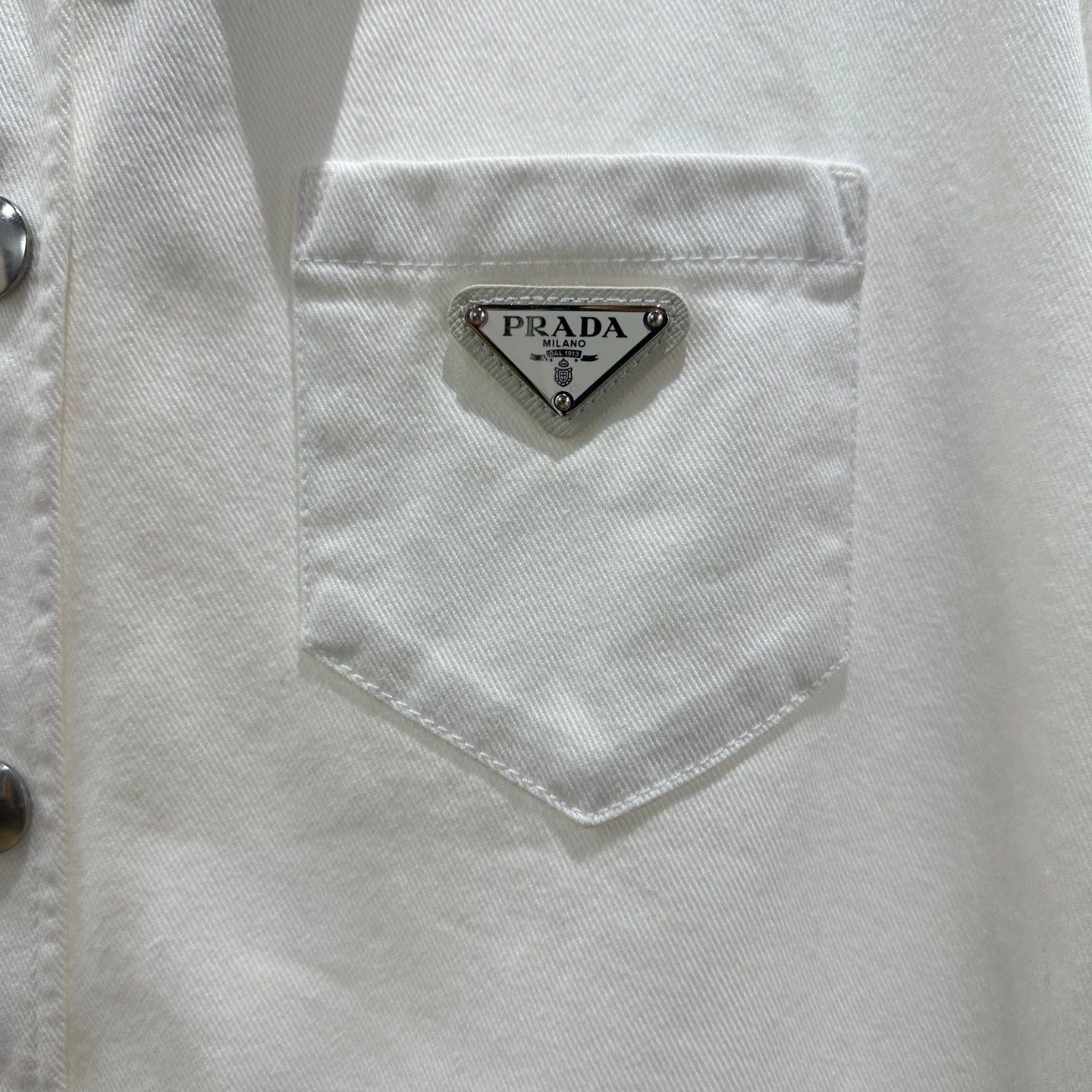 Prada Prada White Denim Jumpsuit 40 apr745 Size 27" / US 4 / IT 40 - 3 Thumbnail