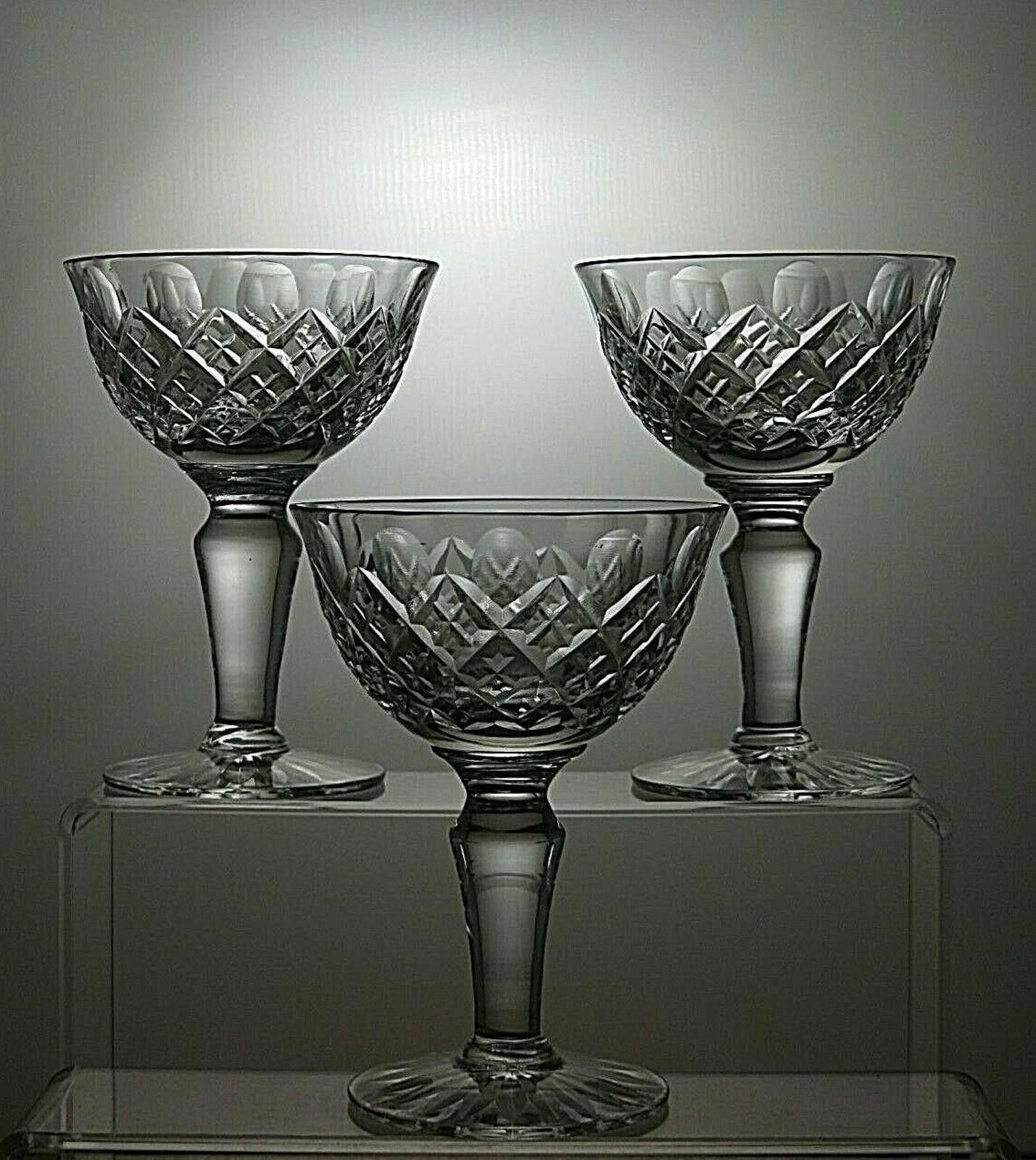 The Unbranded Brand Crystal Cut Glass Set of 3 Champagne Coupe Tall Sherbet Size ONE SIZE - 2 Thumbnail
